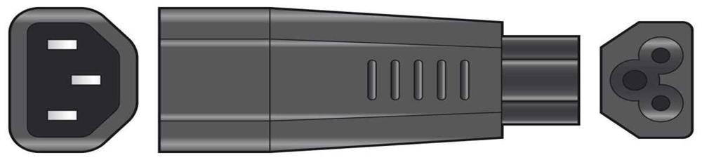 Iec Plug To Cloverleaf Plug Adaptor (C14 To C5)