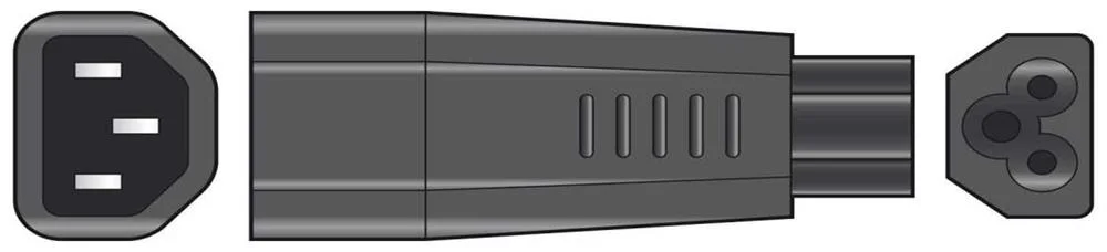 Adaptador de Ficha Iec para Ficha Cloverleaf (C14 para C5)