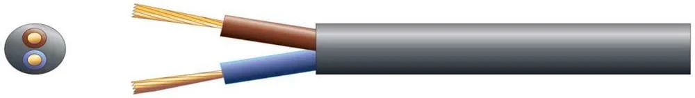 Pvc de rede redondo de 2 condutores, 2 X 24/0,2 m.