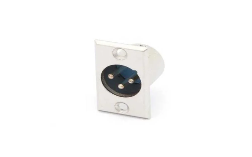 3p Male Xlr Plug - Nickel - Chassis