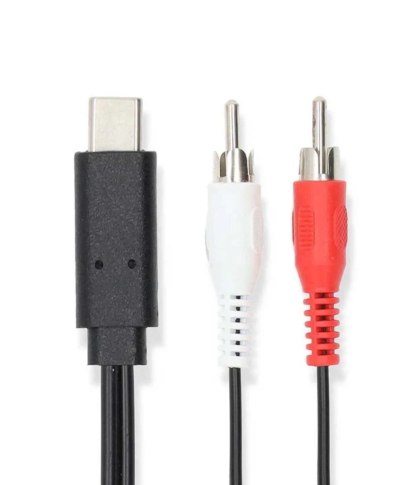 Adaptador Usb-C  Usb 3.2 Gen 1  Usb-C Macho  2x Rca Macho  1.00 M  Redondo  Niquelado  Pvc