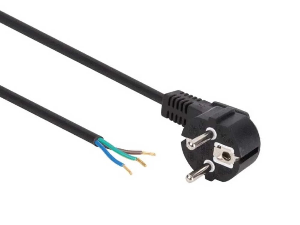 Cabo de Alimentação Preto Cee 7/7 90 + Extremidades L=1.5 M H05vv-F 3g0.75 Mm²