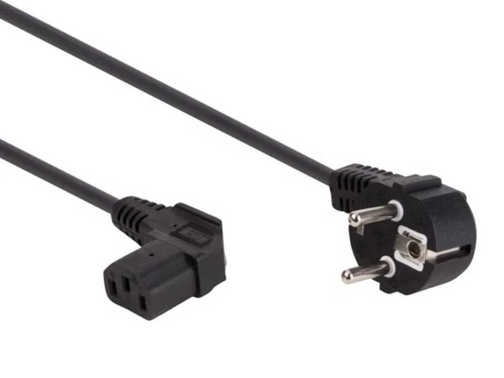 Cabo de Alimentação Preto Cee 7/7 90° + C13 90° L=2.5 M H05vv-F 3g1.0 Mm²