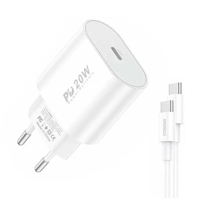 Rychlonabíjecka Foneng 1x Usb Eu39 + Kabel Usb Typu C