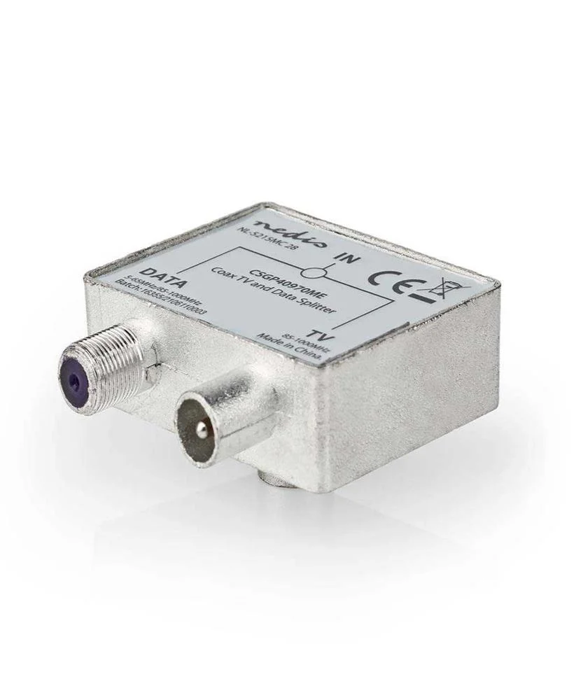 Adaptador de Satélite e Antena  F Femea / Iec (Coaxial) Macho  Iec (Coaxial) Femea  Niquelado 