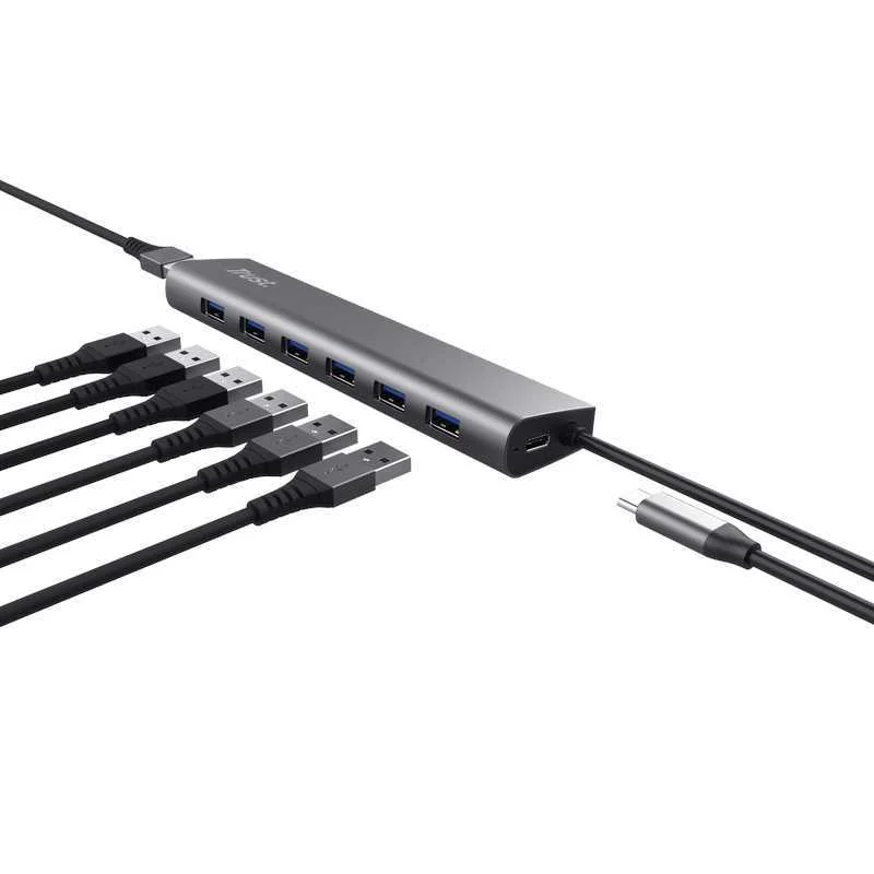Hub Usb 3.2 Gen1 Trust Halyx/ 7xusb/ 1xusb-C