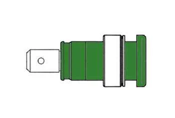 Tomada de Segurança Incorporada 4mm, Protegida Contra Contacto / Verde (Seb 2620-F6,3)