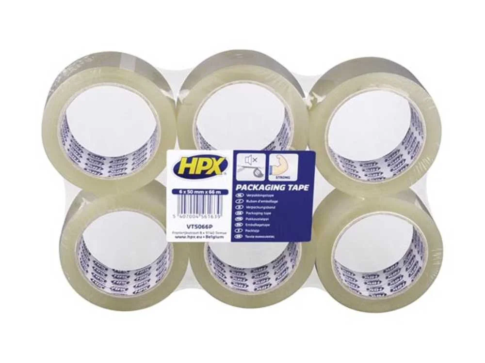 Packaging Tape Flatpack 6 Rolls - Transparent 50mm X 66m