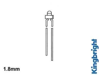 1.8mm Standard LED Lamp Yellow Diffused