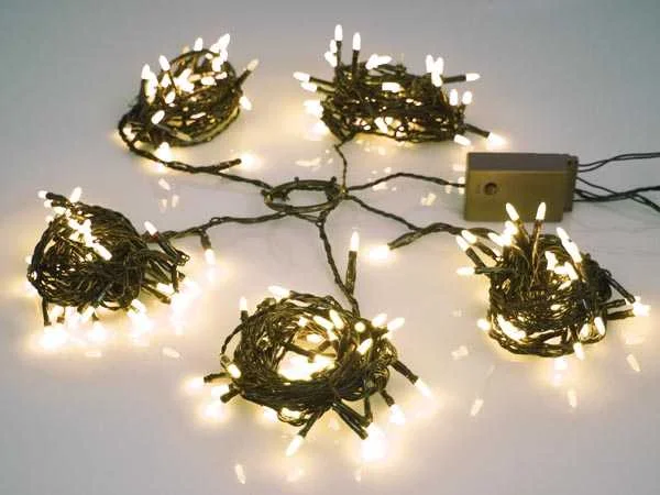 Speed Light LED - 220 Warm White Lamps - Green Wire - Modulator - 24 V (For Tree Of 180 Cm)