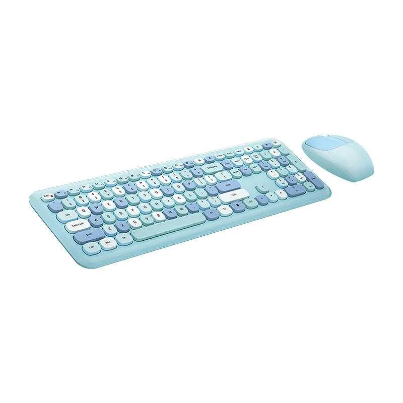 Conjunto de Teclado e Rato Sem Fios Mofii 666 24g (Azul)