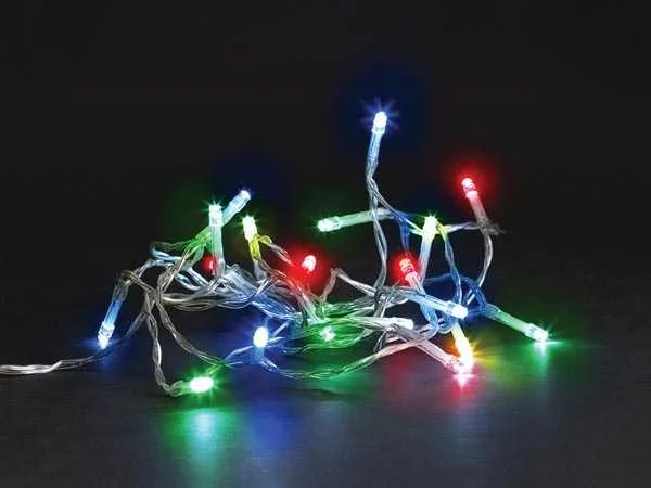Meissa LED - 2 M - 20 Multi Color Lamps - Transparent Wire - Modulator - Batteries Not Provided