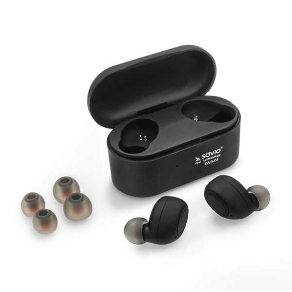 Savio Tws-04 Wireless Bluetooth Earphones Black Graphite