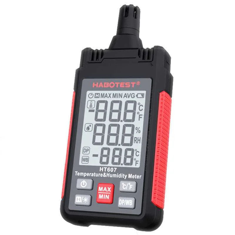 Medidor de temperatura e humidade Habotest Ht607