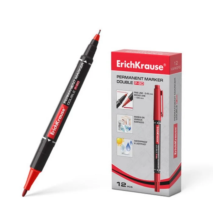 Marcador Permanente Doble Punta Double P-80, Colo.