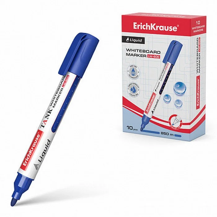 Marcador de Quadro Branco com Tinta Líquida Lw-600, Tinta Azul Erich Krause 48775