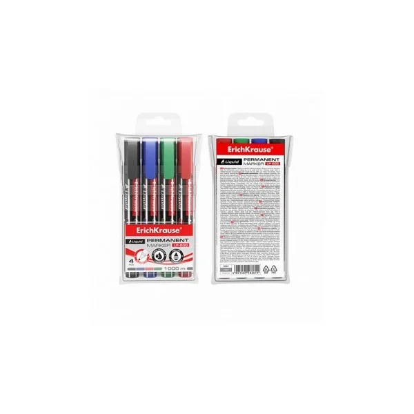 Set 4 Marcadores Permanentes com Tinta Líquida Lp-600 Erich Krause 58361