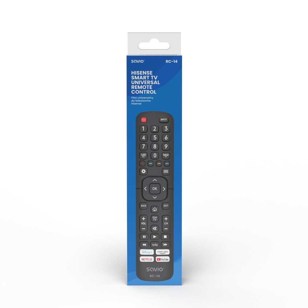 Savio Rc-14 Controlo Remoto Universal/Substituição para Smart Tv Hisense