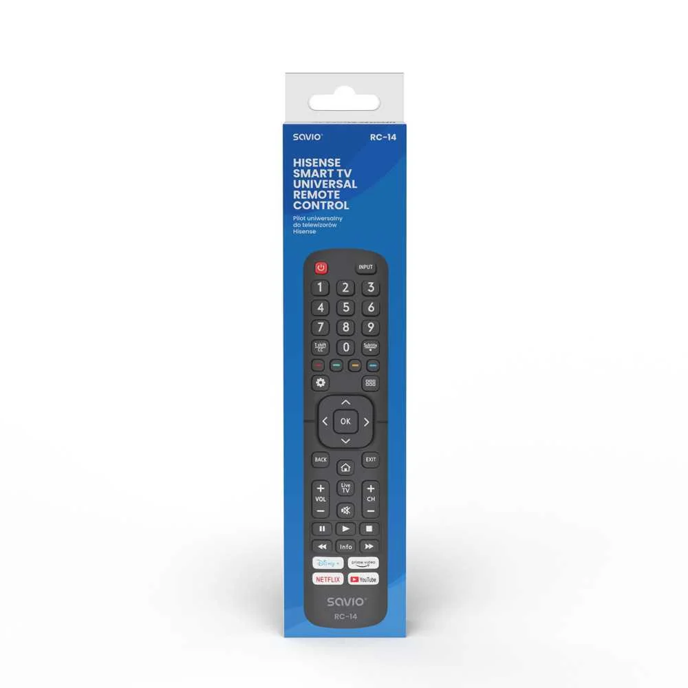 Savio Rc-14 Universal Remote Control/Replacement For Hisense  Smart Tv