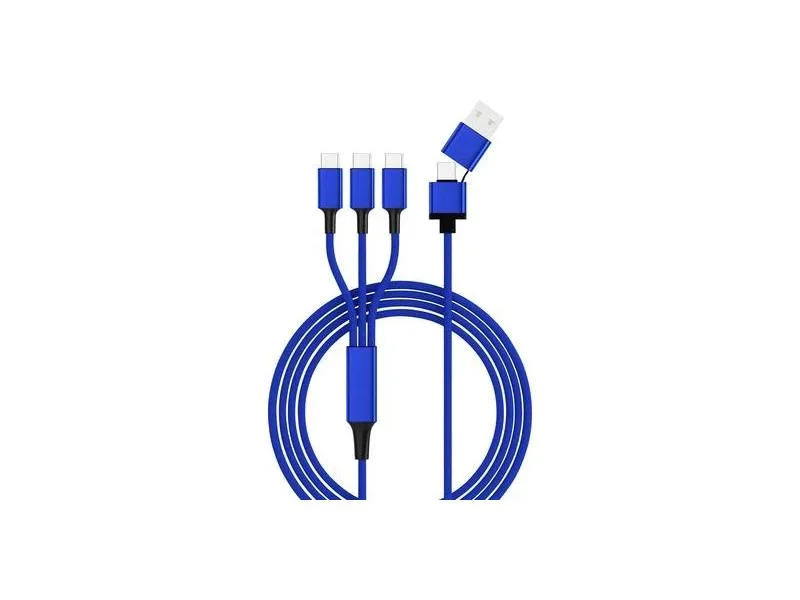 Cabo de Carregamento Smrter Hydra Trio, Tipo Usb-C, Otg, 120cm, Azul Retail