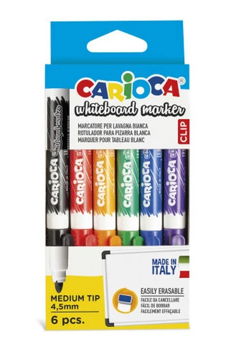 Caja 6 Rotuladores Clip Whiteboard Colores Surtid.