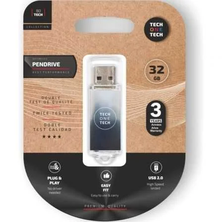 Pendrive 32gb Tech One Tech Be B&W Usb 2.0/ Blanc.