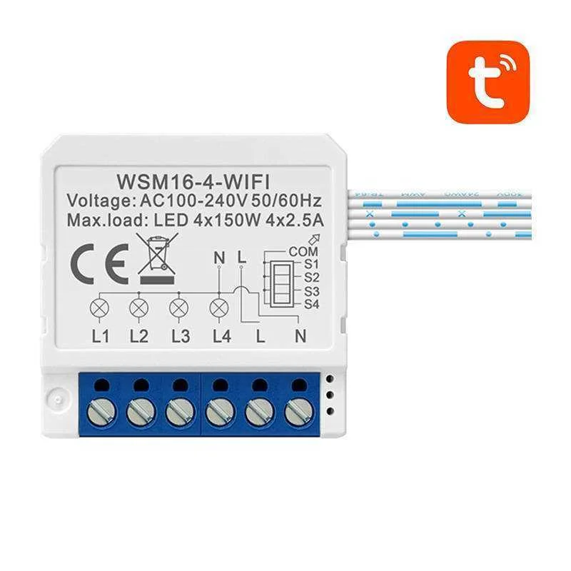 Smart Switch Module Wifi Avatto Wsm16-W4 Tuya