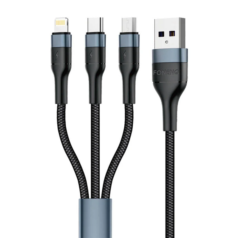 Foneng X51 3v1 Usb Na Usb-C / Micro Usb / Cabo Li.