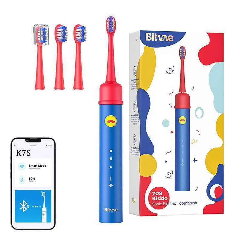 Sonic Toothbrush With App For Kids, Tips Set  Bitvae Bvk7s (Blue)