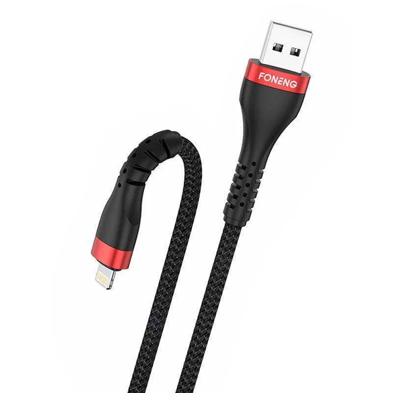 Foneng Cable Usb To Lightning, X82 iPhone 3a, 1m (Black)