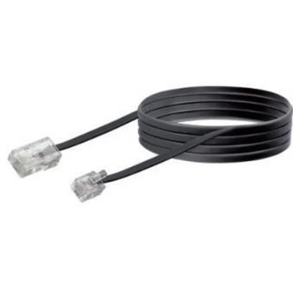 Cabo modem Schwaiger RJ11 6P2C->RJ45 8P2C 6m preto