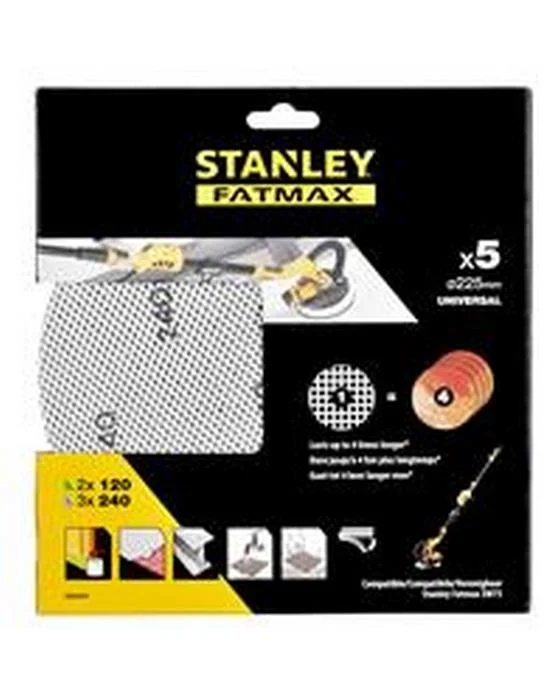 Sanding Paper 2x120g/3x240g Stanley Sta39297p