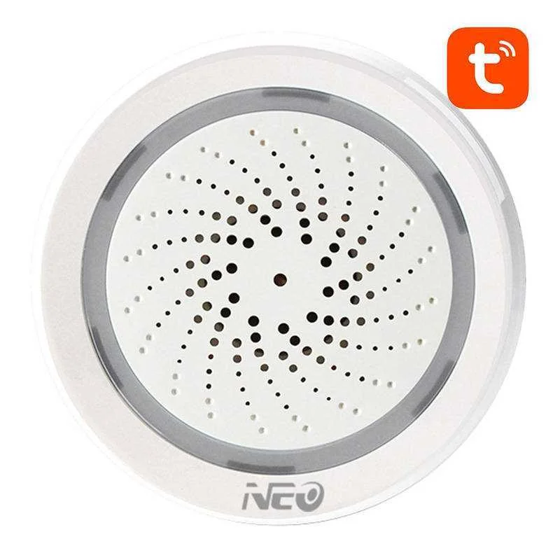 Smart Alarm Siren Wifi Neo Nas-Ab02wt With Humidity Temperature Sensor Tuya