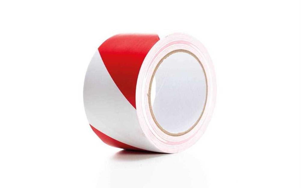 Fita de Marcação em Pvc 5cm X 33m - Vermelho/Bran.