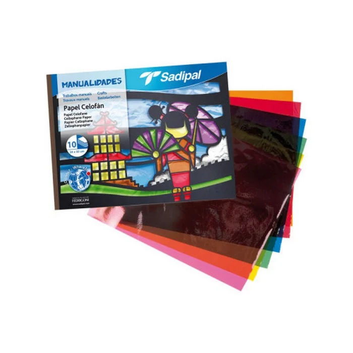 Folha de 10 Folhas para Trabalhos Manuais Papel Celofane Transparente Fabriano