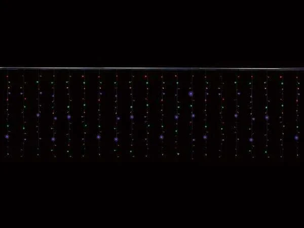 Cascade Light LED  - 4 X 1.3 M - 300 Multicolour Lamps - Transparent Wire - 24 V