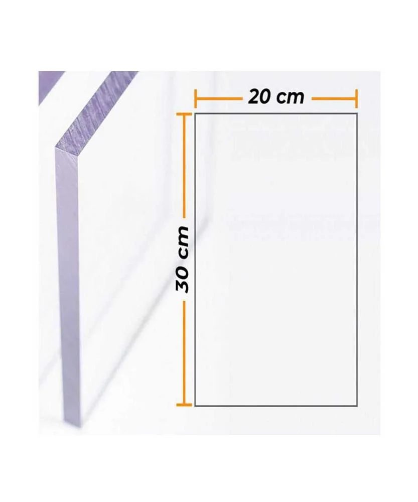 Placa Policarbonato Transparente 4mm - 20x30cm