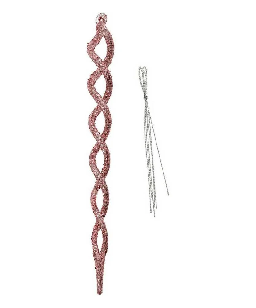 Kit 3 Unid. Enfeite Espirais Brilhantes Rosa