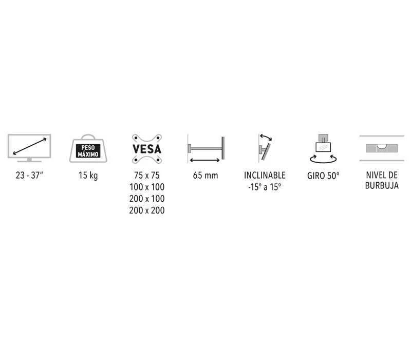 Suporte para Tv Led/Tft de 23" a 42"" com Inclinação