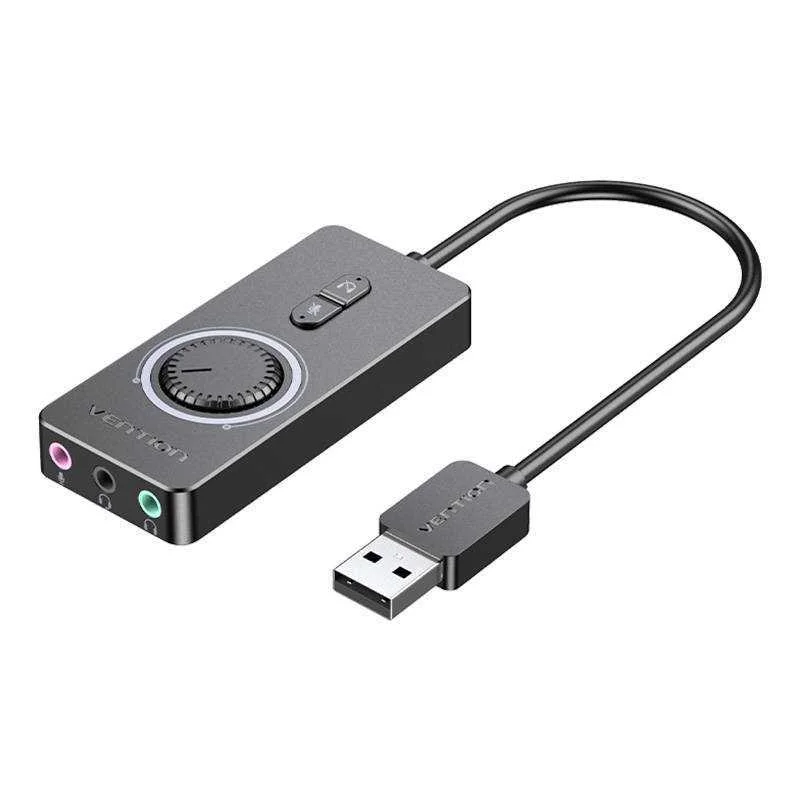 Cartão de Áudio Externo Usb 2.0 Vention Cdrbf 1m Preto