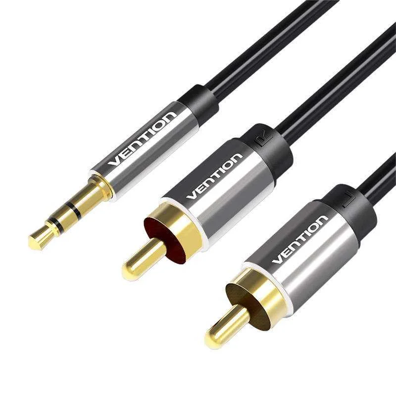 2xrca Cable (Cinch) Jack To 3.5mm Vention Bcfbd 0.5m (Black)