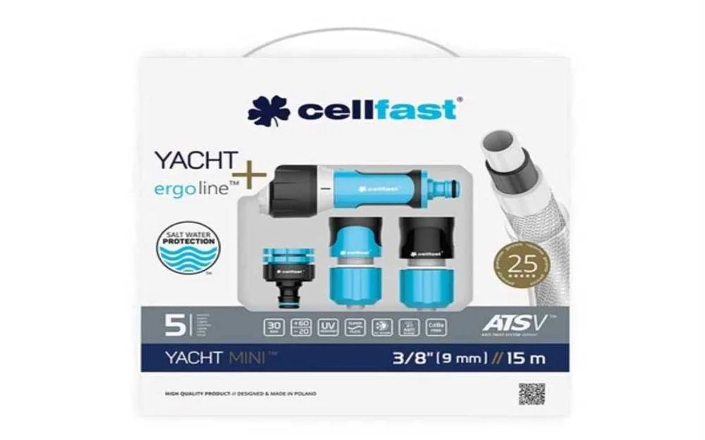 Cellfast-Conjunto para Rega Yacht Mini-3/8"-15m