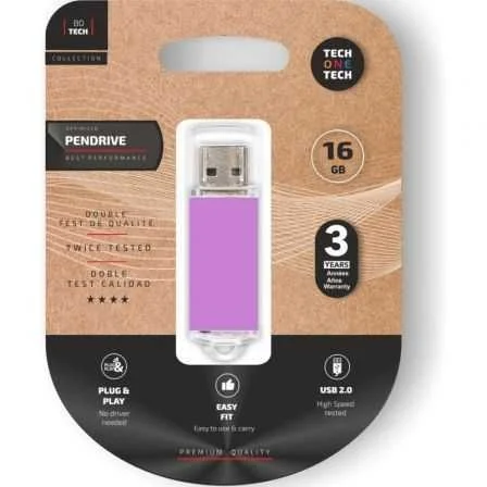 Pendrive 16gb Tech One Tech Basic Usb 2.0/ Purpur.