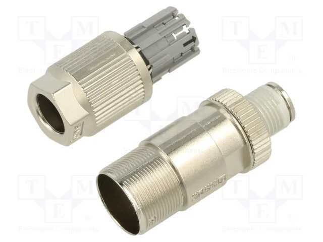 Ficha, M12, Pin: 8, Macho, Código X-Profinet, com Cabo, Idc, Simples