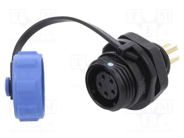 Tomada, Sp11, F&ecirc;mea, Pin: 5, com a Tapa Protectora, Ip68, 4&divide;6,5mm