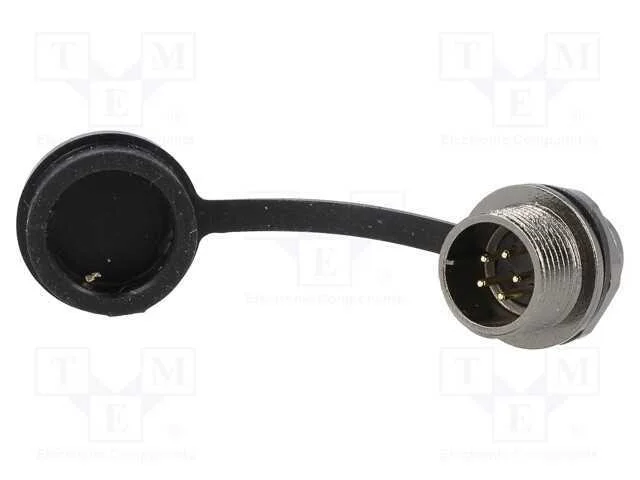 Tomada, St12, Macho, Pin: 5, Ip67, 5a, Solda, 180v, 0,75mm2, -25÷85c