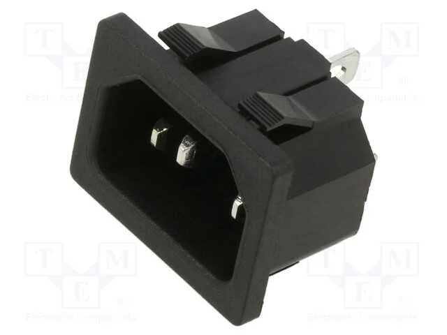 Conector: de alimentação, tomada, macho, 10A, 250.