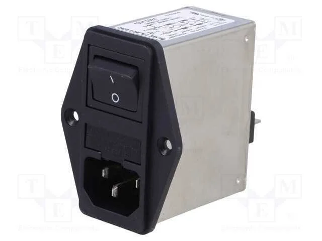 Conector: de alimentação, tomada, macho, 6A, 250V.