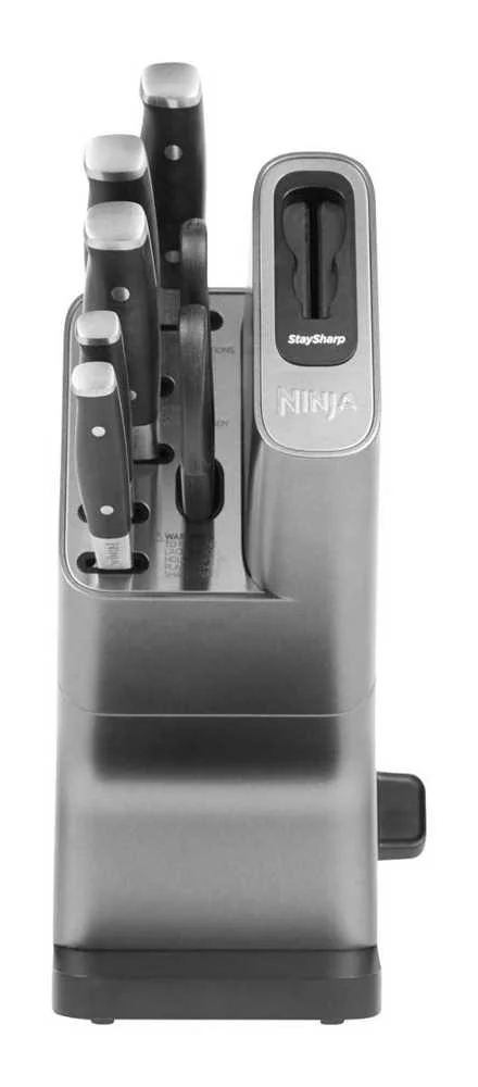 Ninja Foodi Staysharp Slot Knife Block Stainless Steel Black  Silver