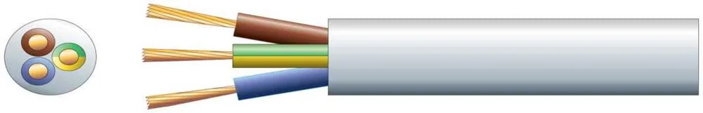 Pvc de rede redondo com 3 núcleos, 3 X 48/0,2 mm,.